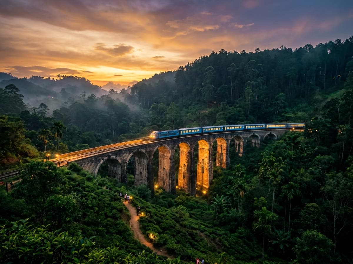 Nine Arches Bridge at Twilight Sunset