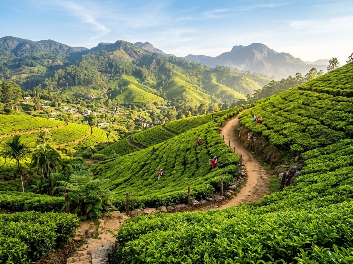 Rolling Emerald Tea Estates Surrounding Kandy