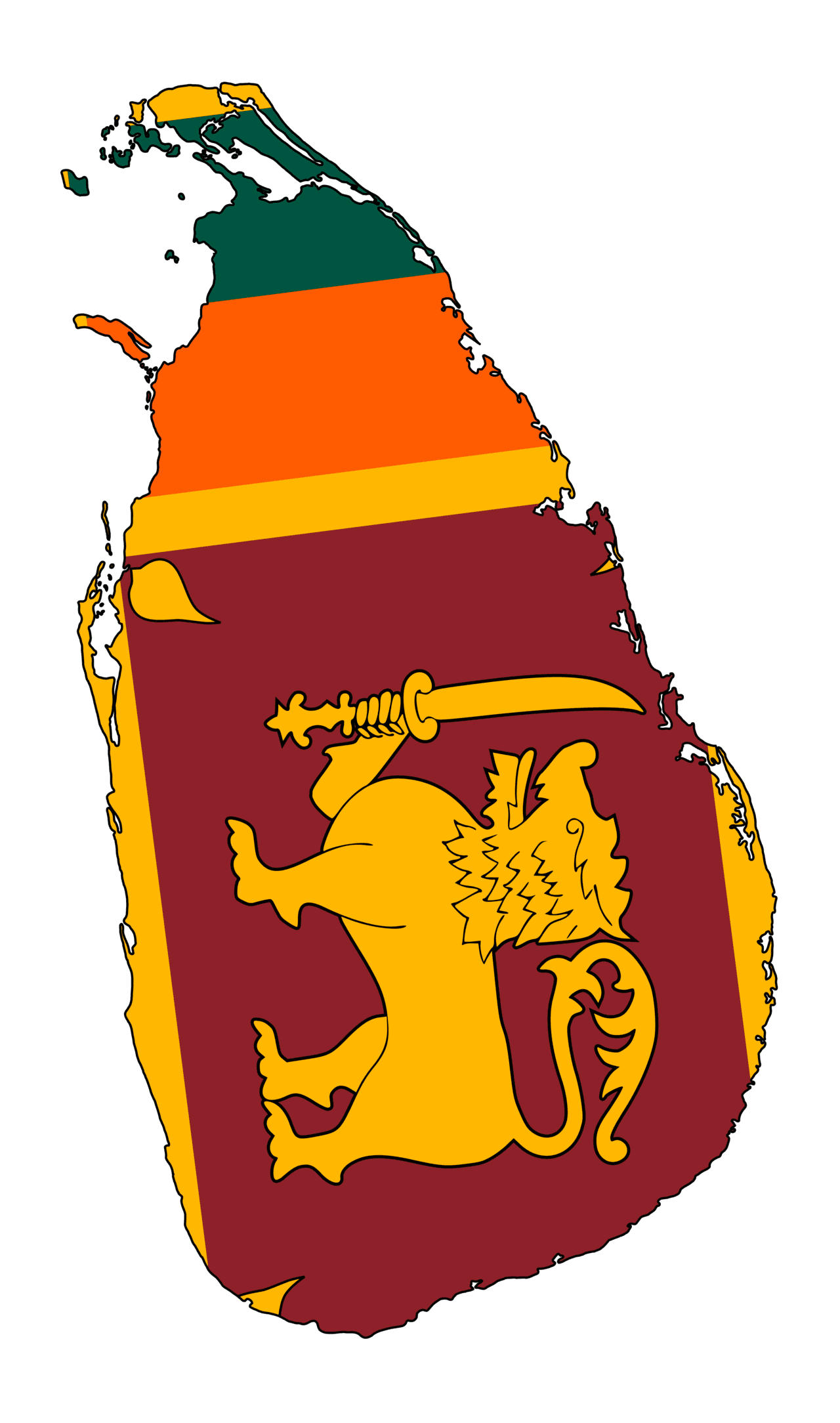 Sri Lanka Flag Map