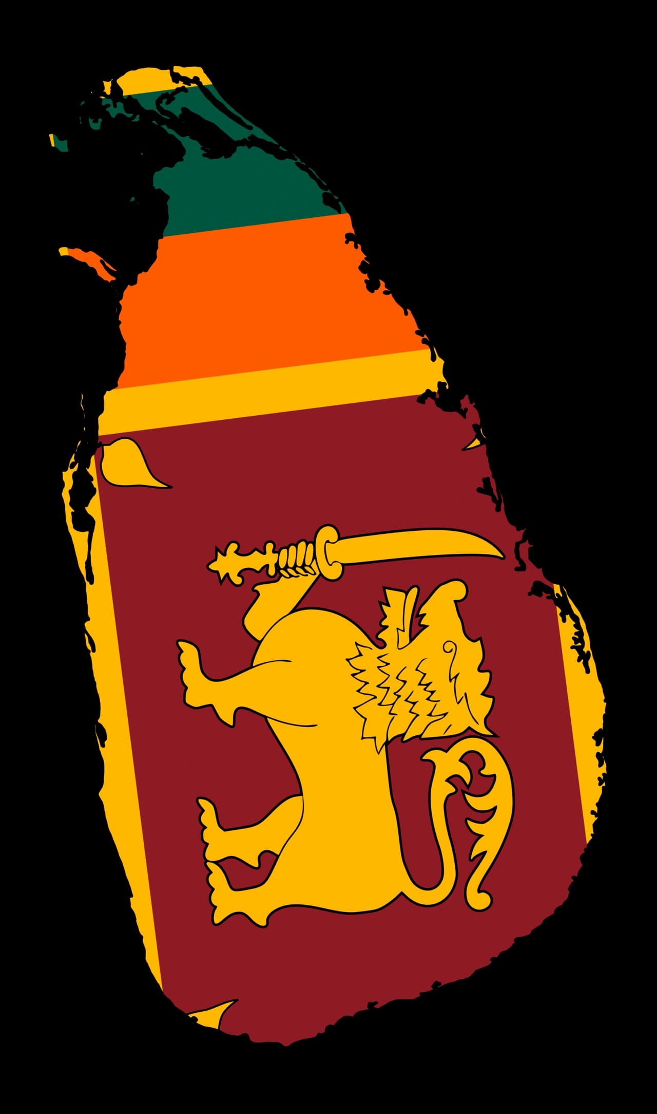 Sri Lanka Flag Map